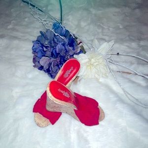 Charlotte Russe, cork-style wedge Sz: 5/6, Color: red